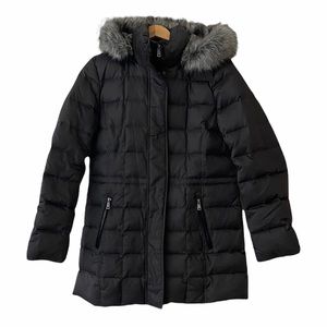 Nautica Large Charcoal Down Coat w Faux Fur Hood